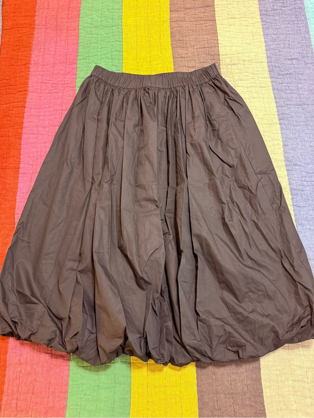 NWT! Women's Black Full Bubble Skirt with Elastic Waist and Pockets! Sz L